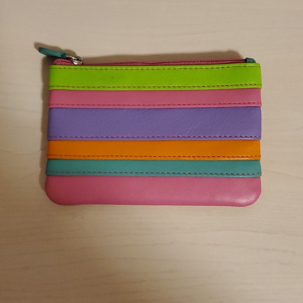 Striped Coin Purse with RFID shielding